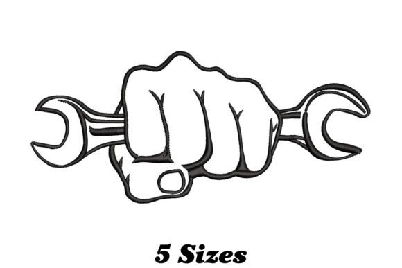 Hand Holding Wrench: A Playful Work-Themed Holiday Design