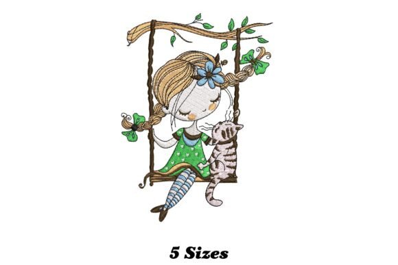 Review: Charming Girl Swinging Embroidery Design